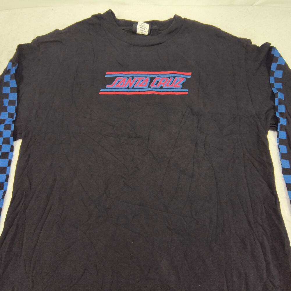 Santa Cruz Casual Crew Neck Long Sleeve Graphic T Shirt Mens Size Medium M Black